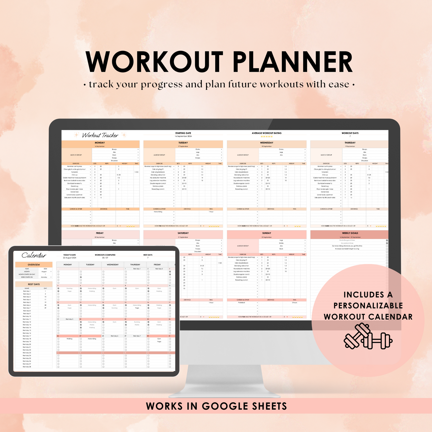 Workout Planner Spreadsheet (Google Sheets)