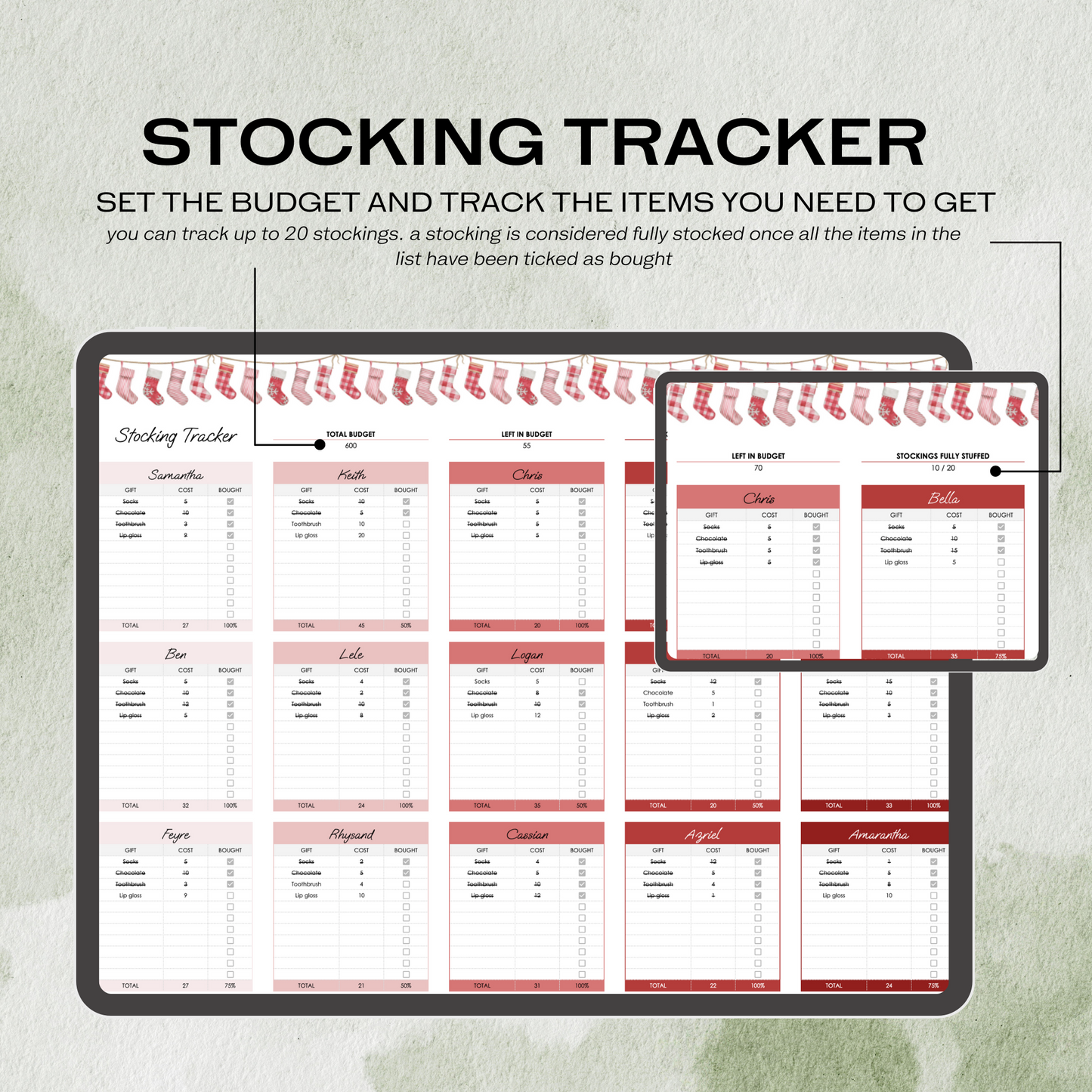 Christmas Gift Tracker (Google Sheets)