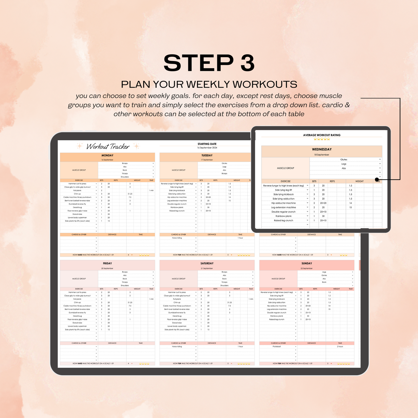 Workout Planner Spreadsheet (Google Sheets)