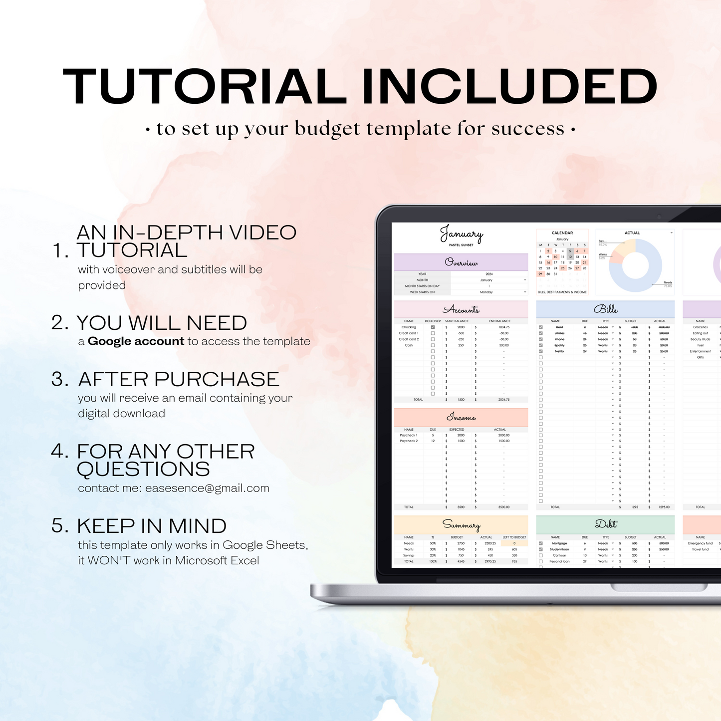 50/30/20 Ultimate Budget Spreadsheet (Google Sheets)